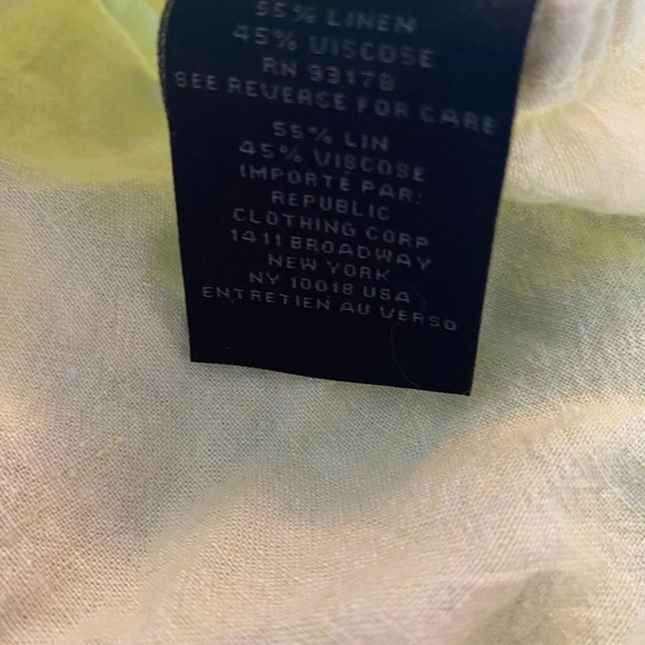 Magaschoni Yellow Casual Button Down Shirt Relaxed Fit - Picture 4 of 5